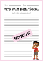 Jag lär mig skriva - Tema personlig hygien (24 sidor)