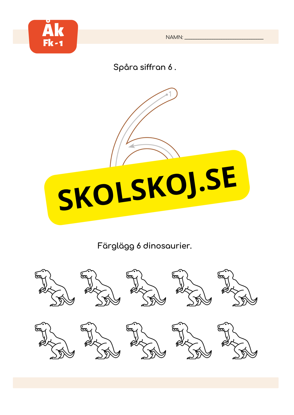 Jag lär mig skriva siffror - Fk - Åk 1