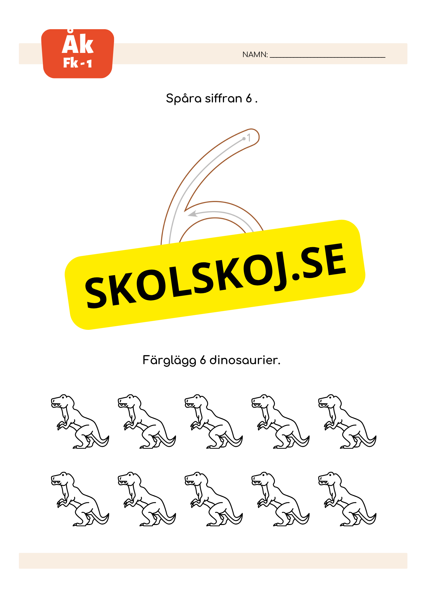 Jag lär mig skriva siffror - Fk - Åk 1