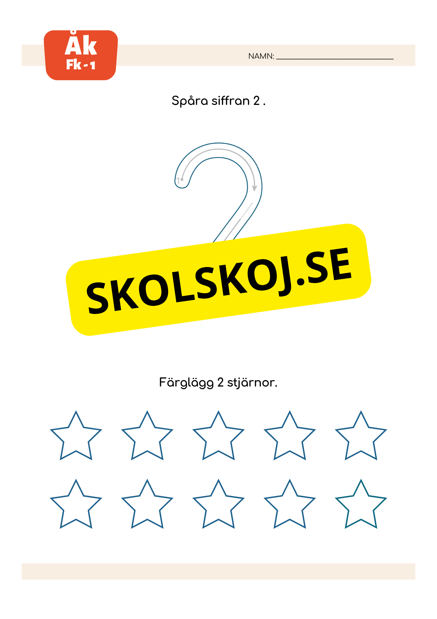 Jag lär mig skriva siffror - Fk - Åk 1