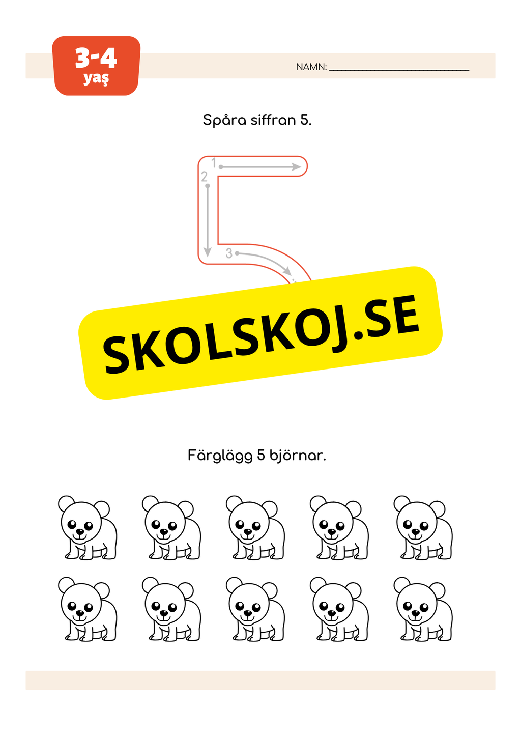 Jag lär mig skriva siffror - Fk - Åk 1