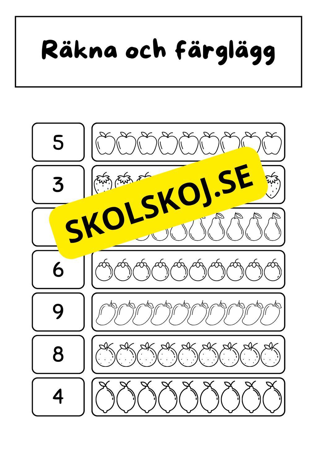 Jag lär mig skriva siffror och tal (0 - 20)