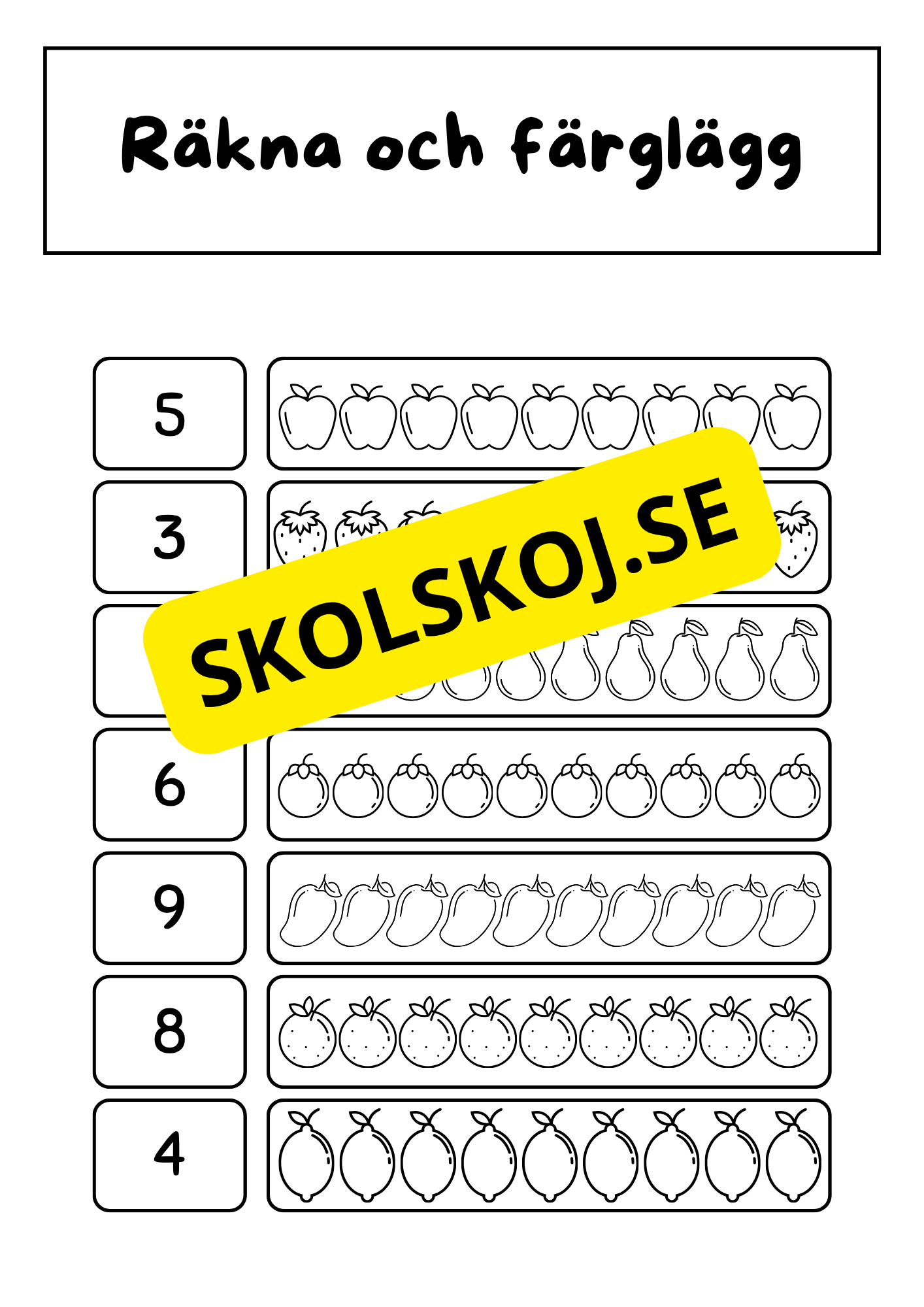 Jag lär mig skriva siffror och tal (0 - 20)