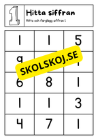 Jag lär mig skriva siffror och tal (0 - 20)