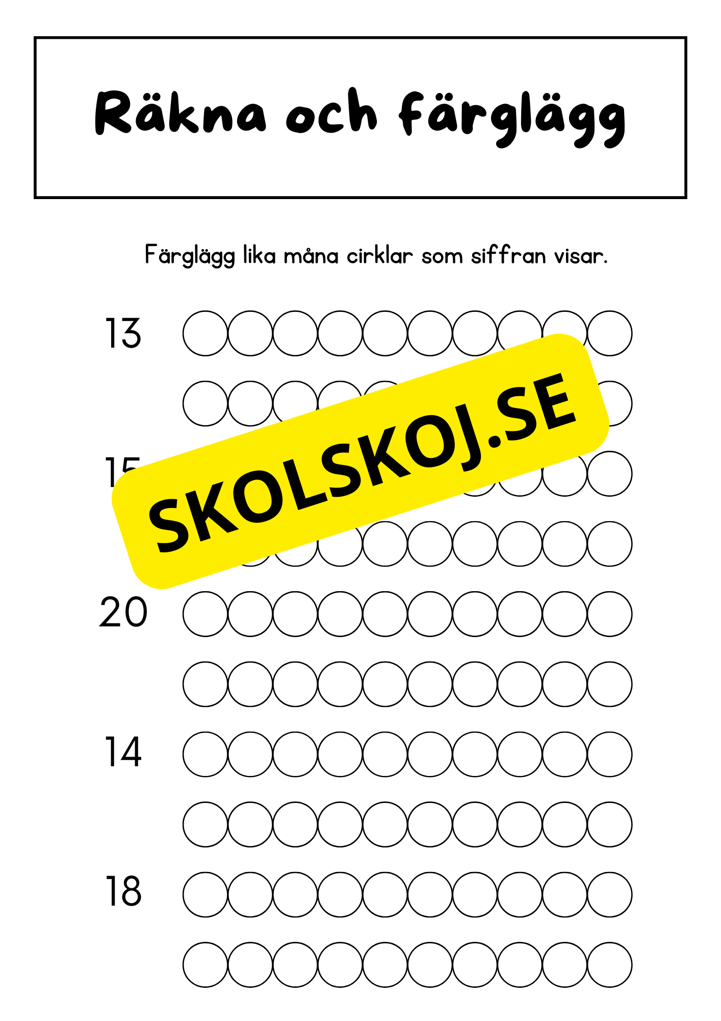 Jag lär mig skriva siffror och tal (0 - 20)
