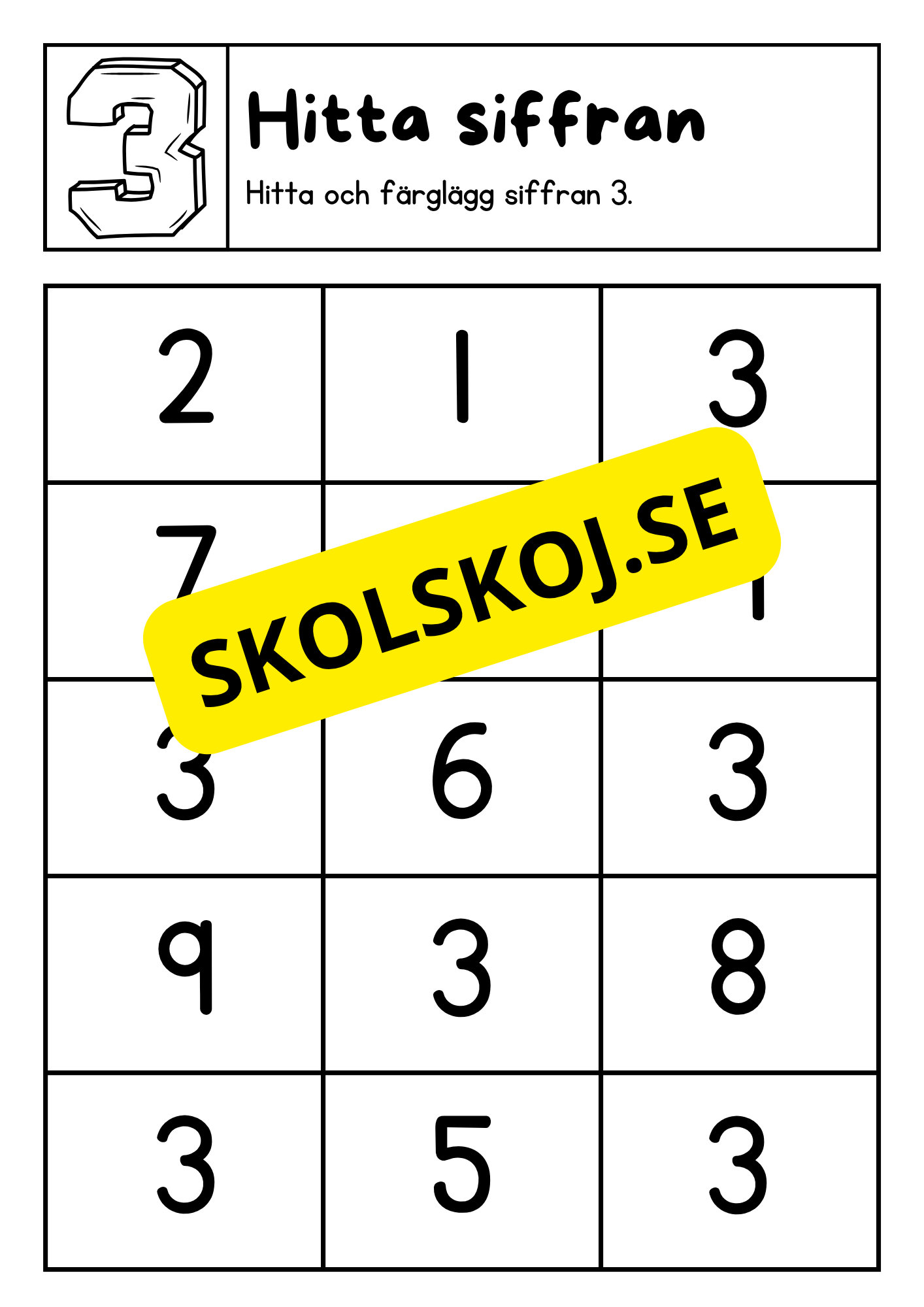 Jag lär mig skriva siffror och tal (0 - 20)
