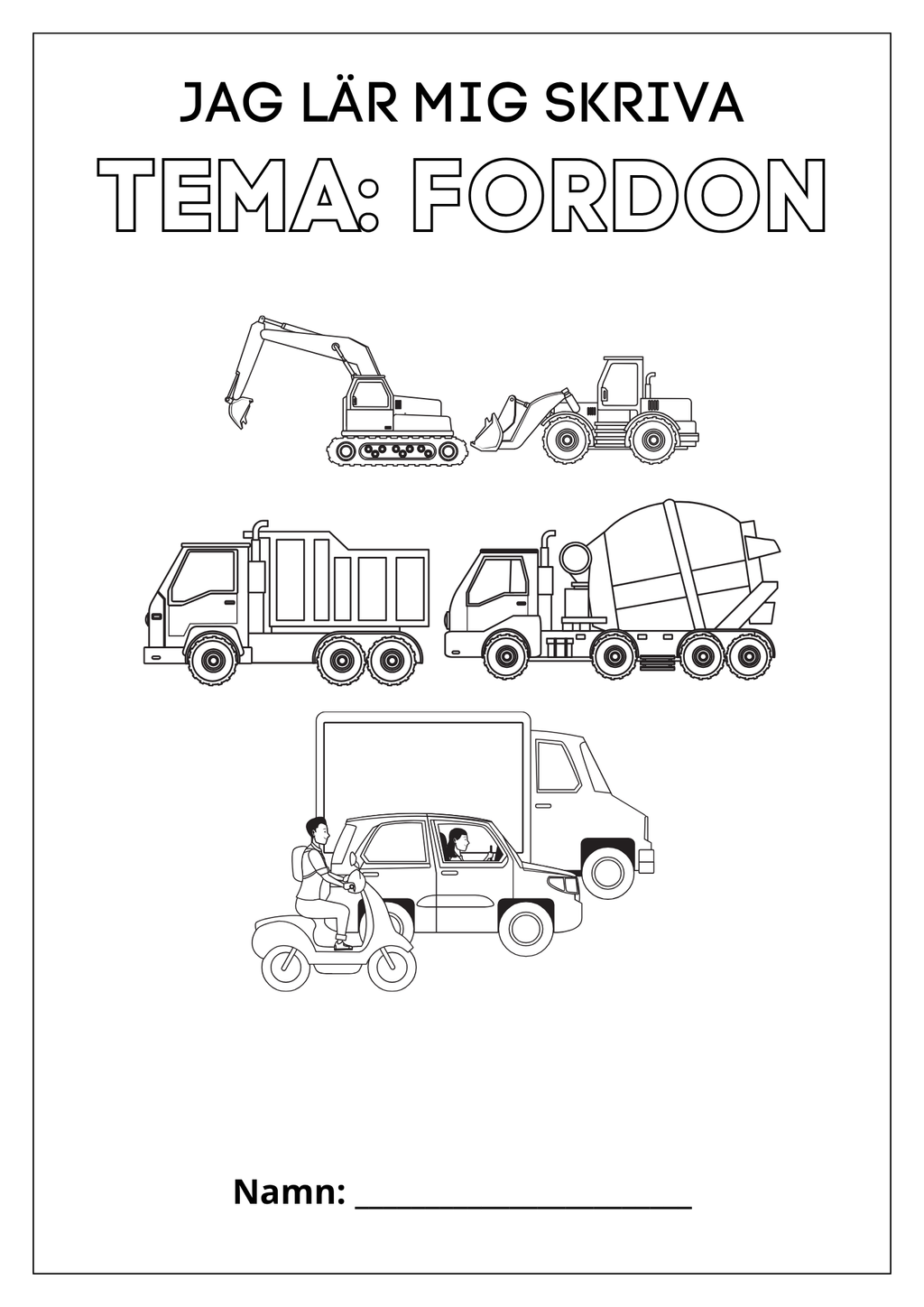 Jag lar mig skriva tema fordon