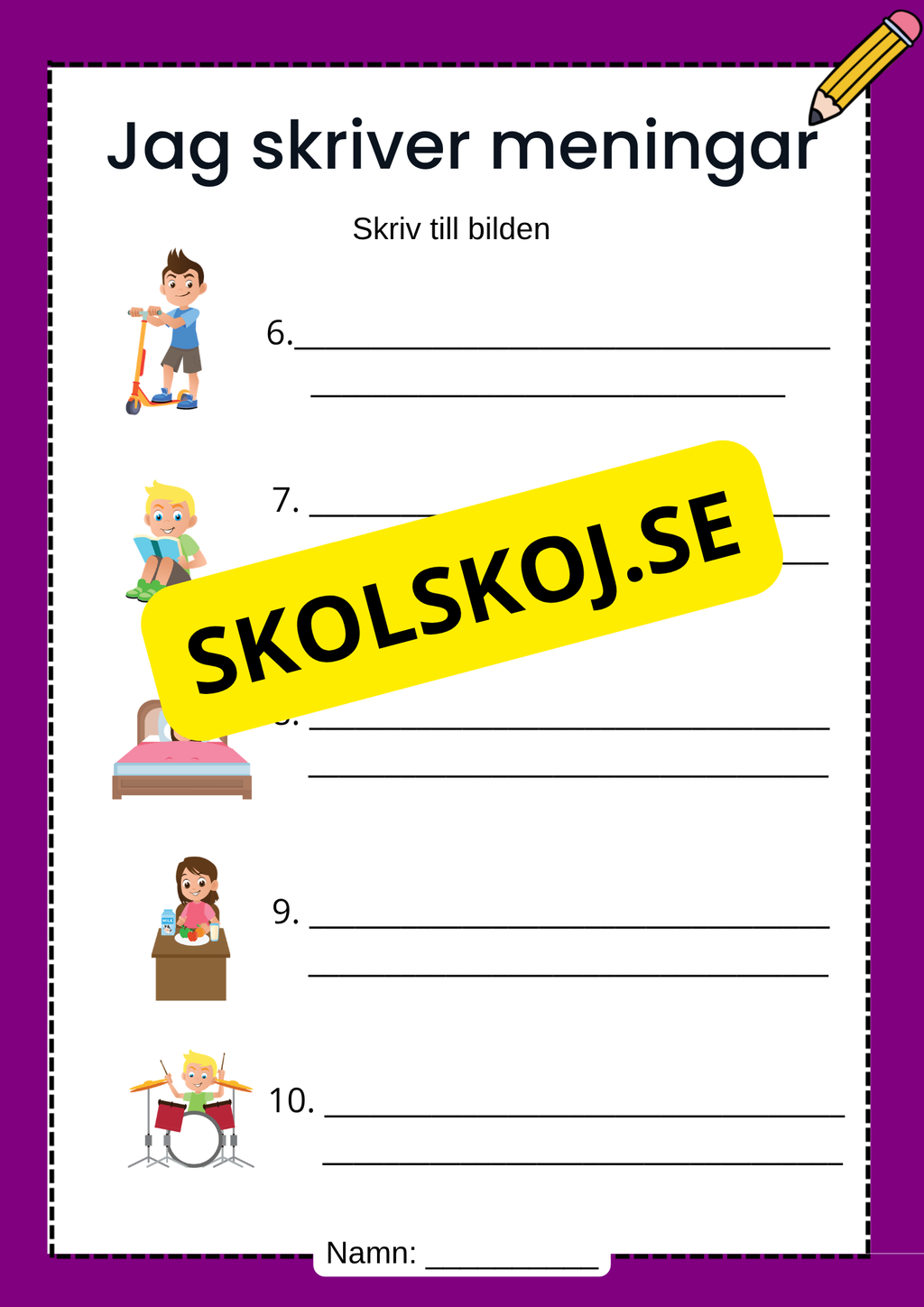 Jag skriver meningar - Skriv till bilden