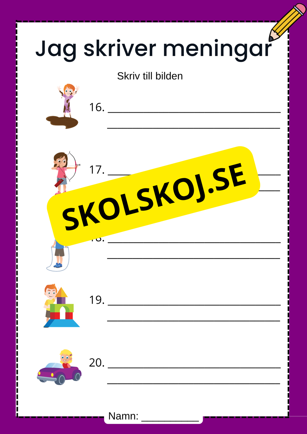 Jag skriver meningar - Skriv till bilden