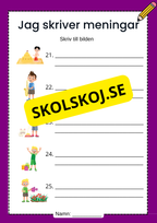 Jag skriver meningar - Skriv till bilden