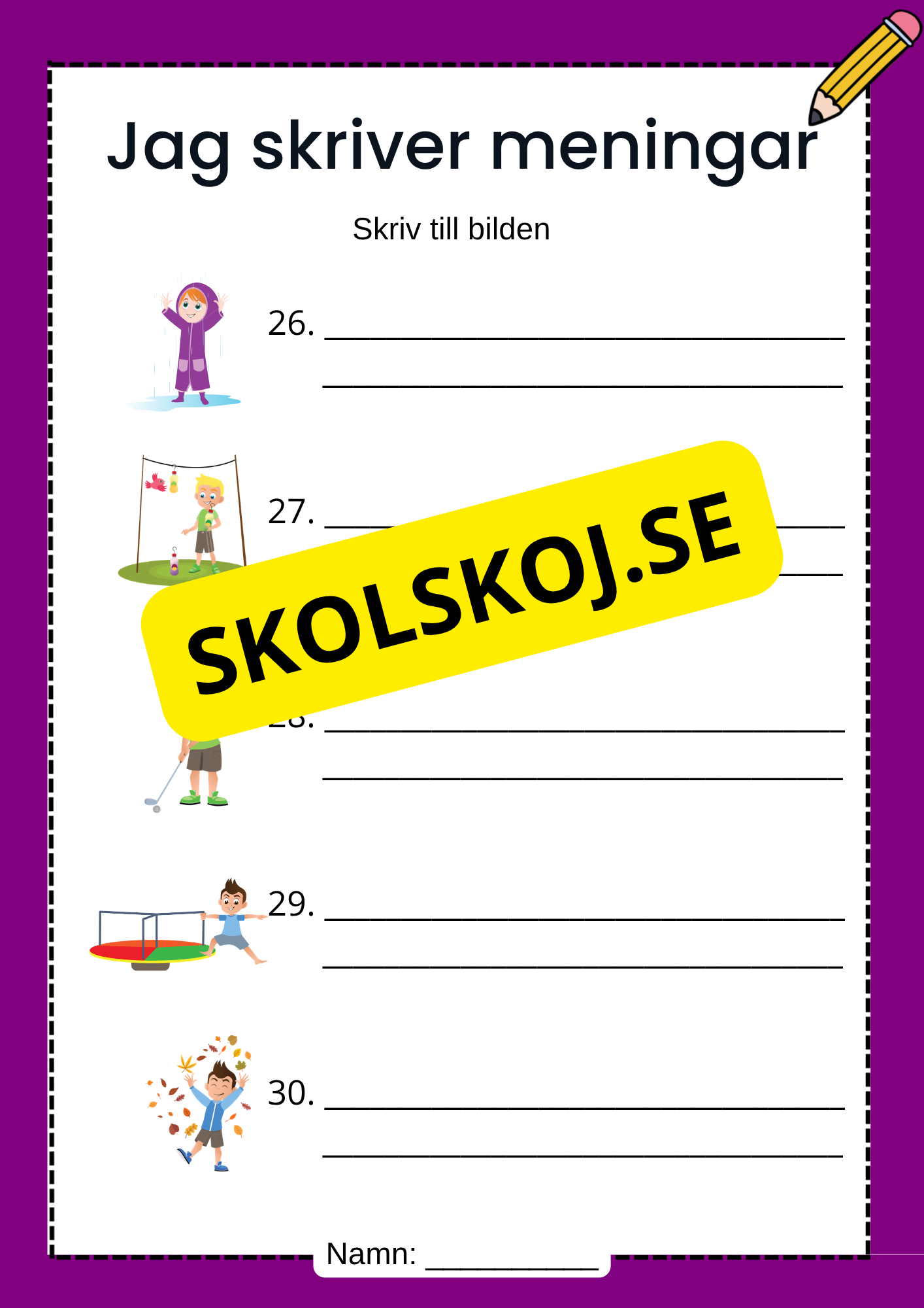 Jag skriver meningar - Skriv till bilden