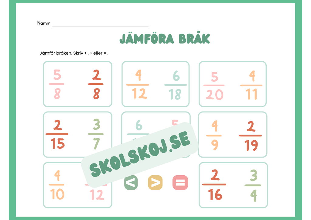 Jämföra bråk