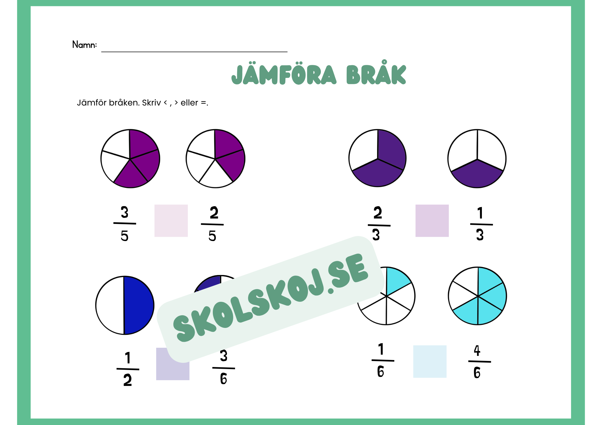 Jämföra bråk
