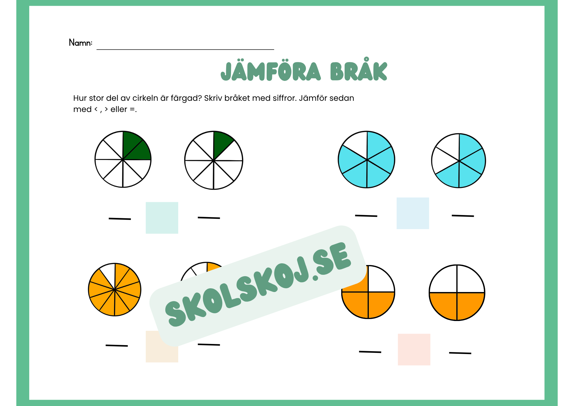 Jämföra bråk