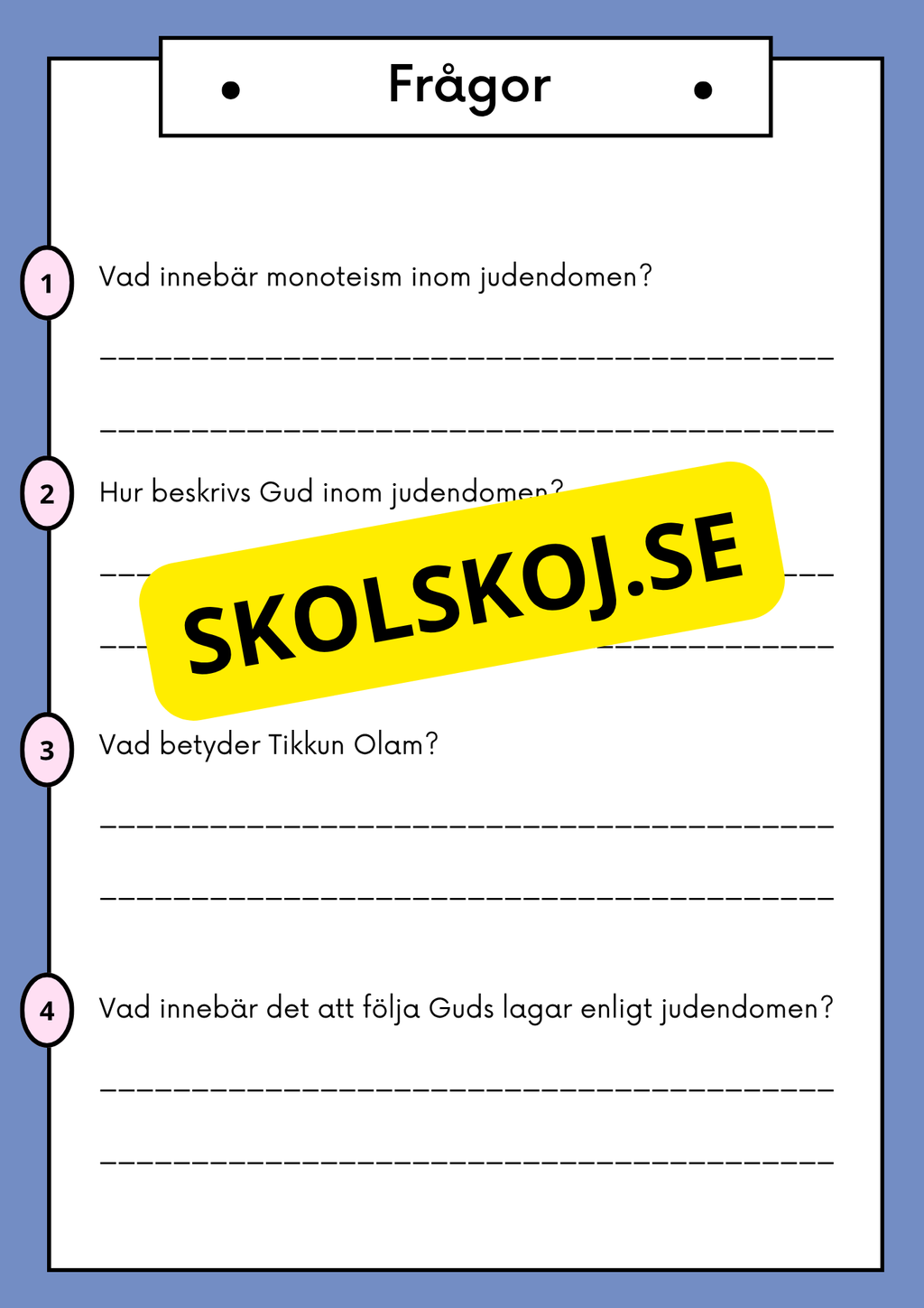 Judendomen - Historia, tro och traditioner - Årskurs 4 - 6
