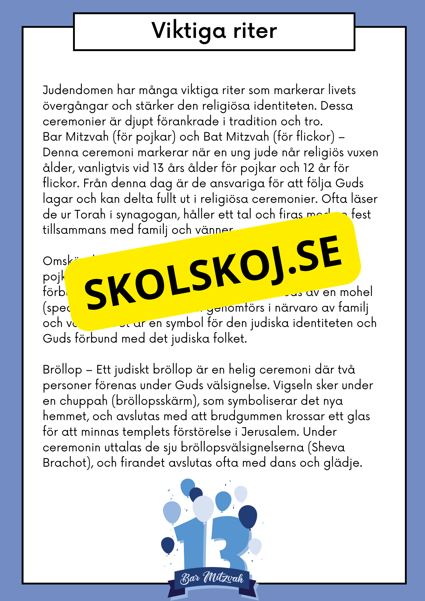 Judendomen - Historia, tro och traditioner - Årskurs 4 - 6