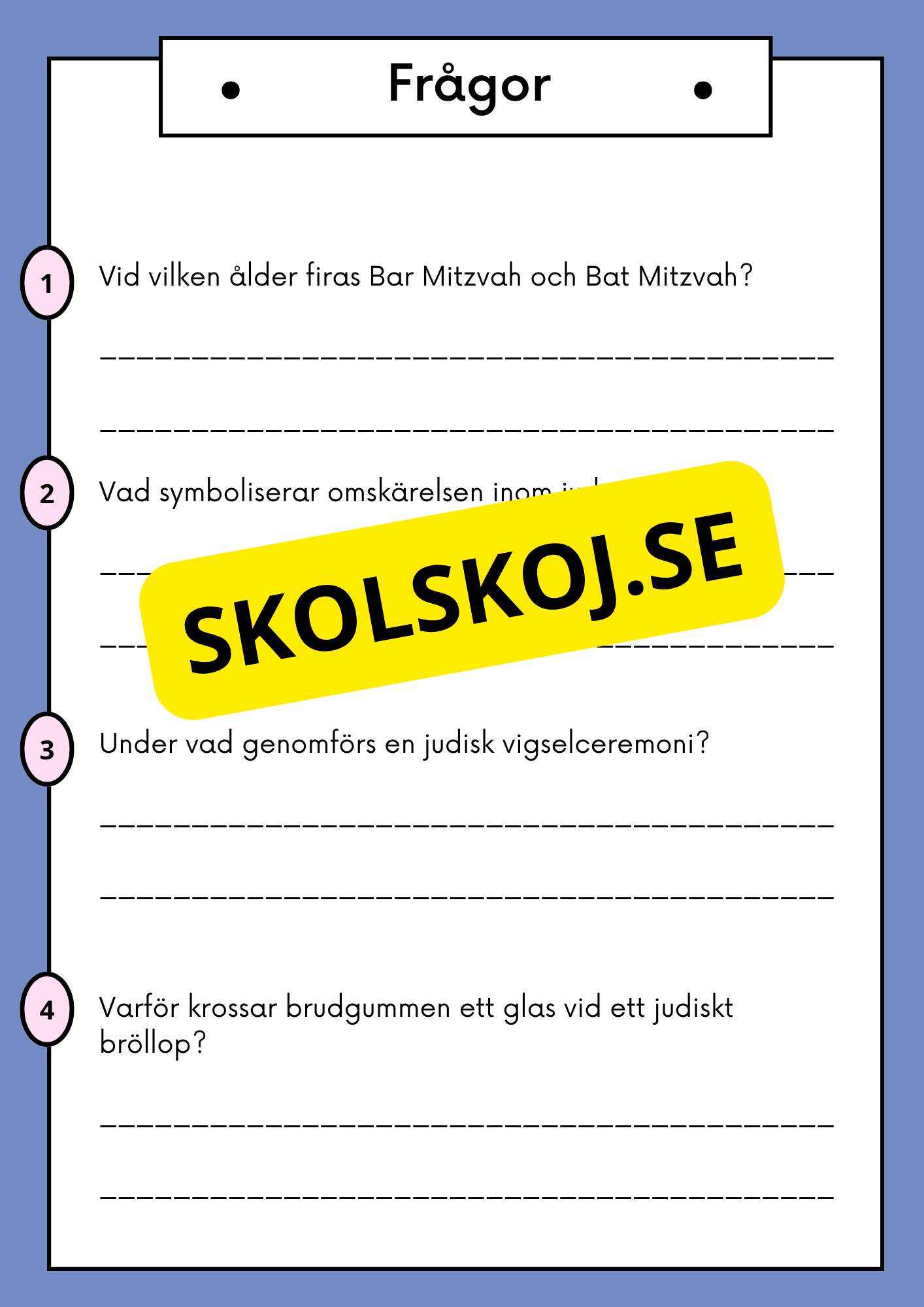 Judendomen - Historia, tro och traditioner - Årskurs 4 - 6