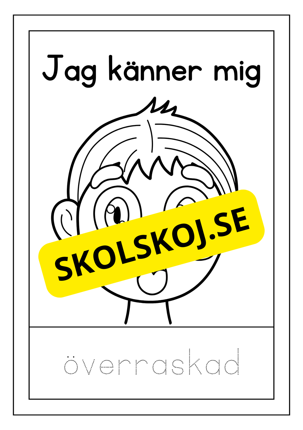 Känslor - Spåra ord och färglägg bilderna