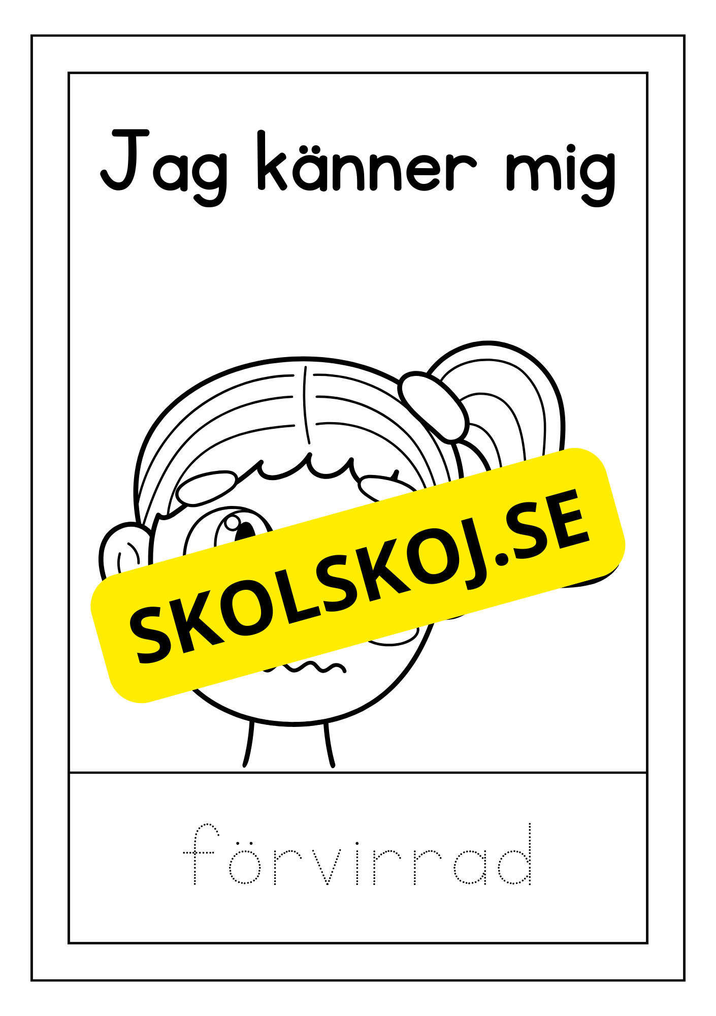 Känslor - Spåra ord och färglägg bilderna