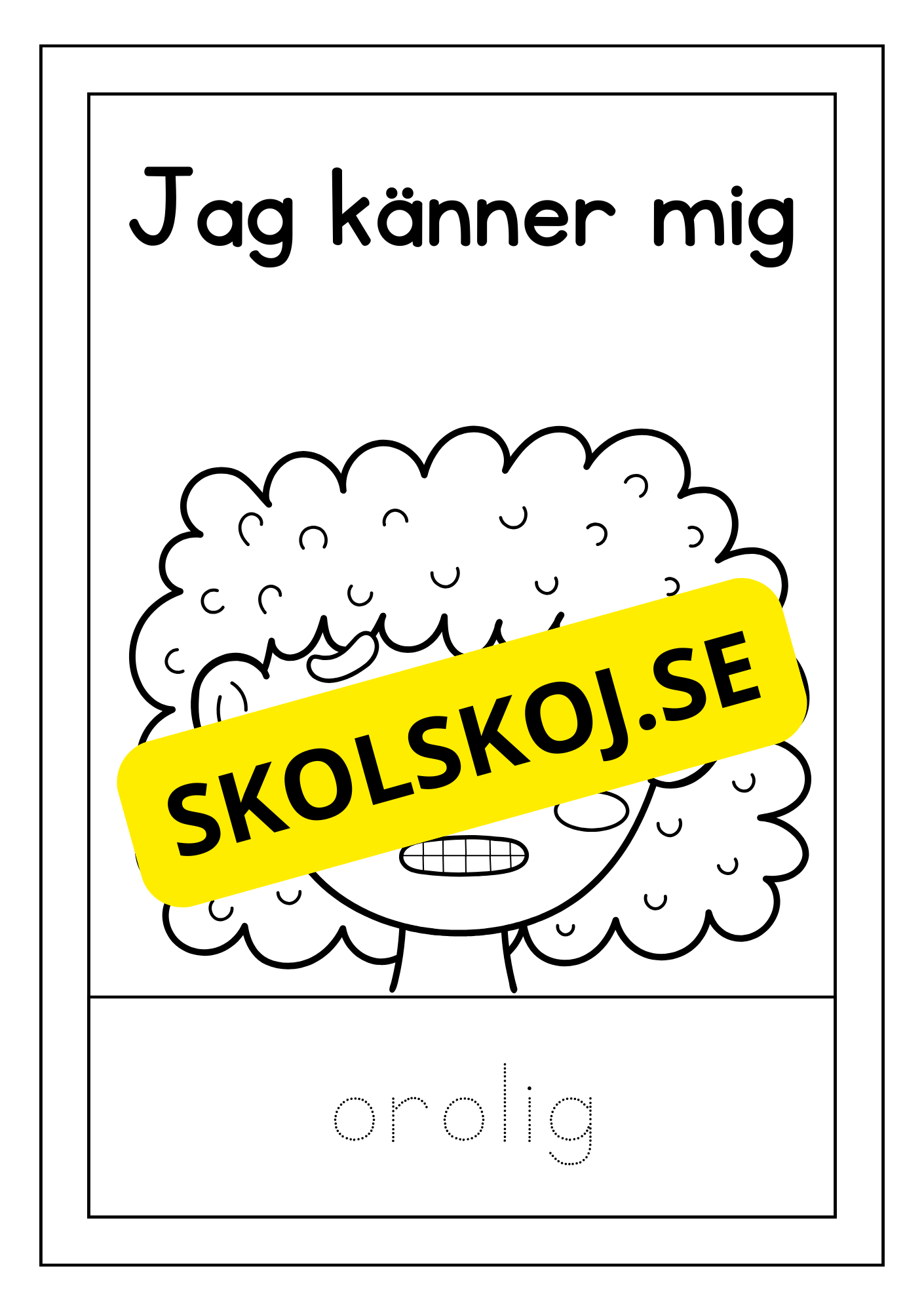 Känslor - Spåra ord och färglägg bilderna