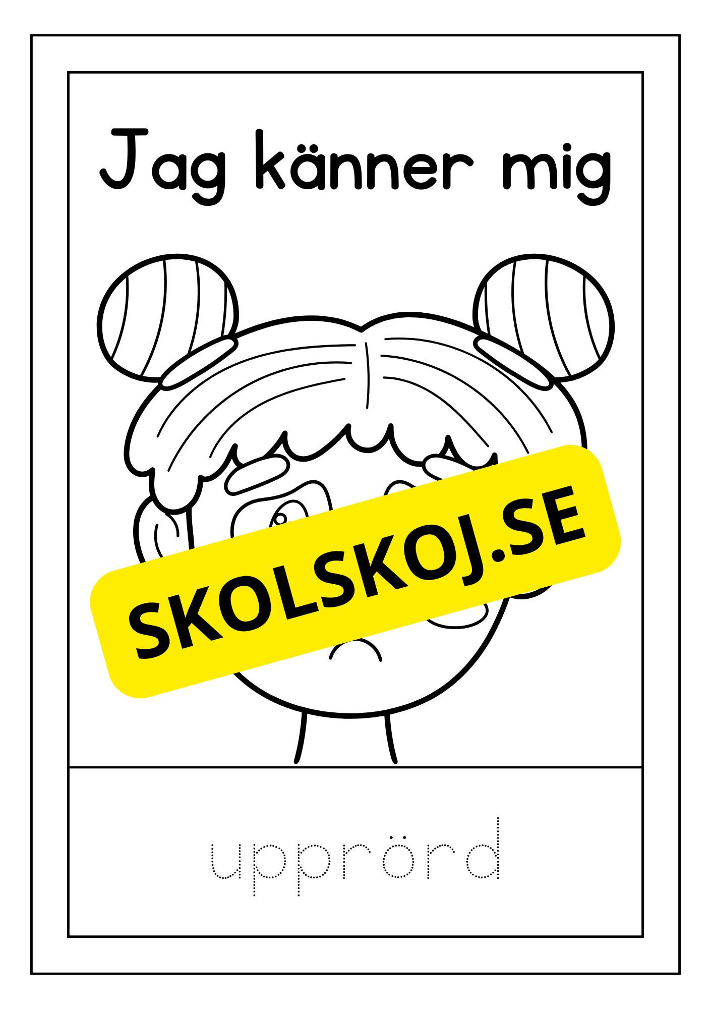 Känslor - Spåra ord och färglägg bilderna