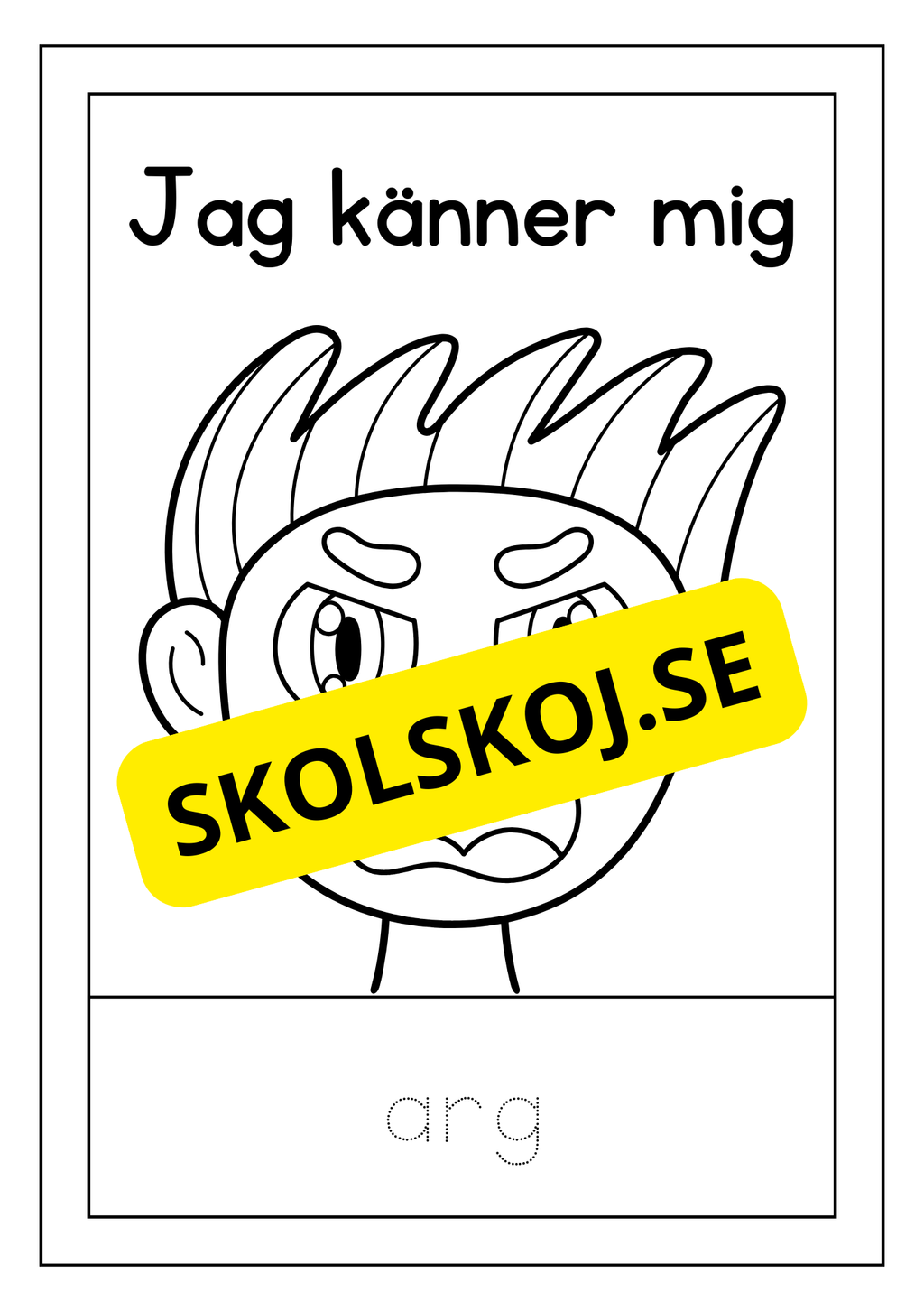 Känslor - Spåra ord och färglägg bilderna