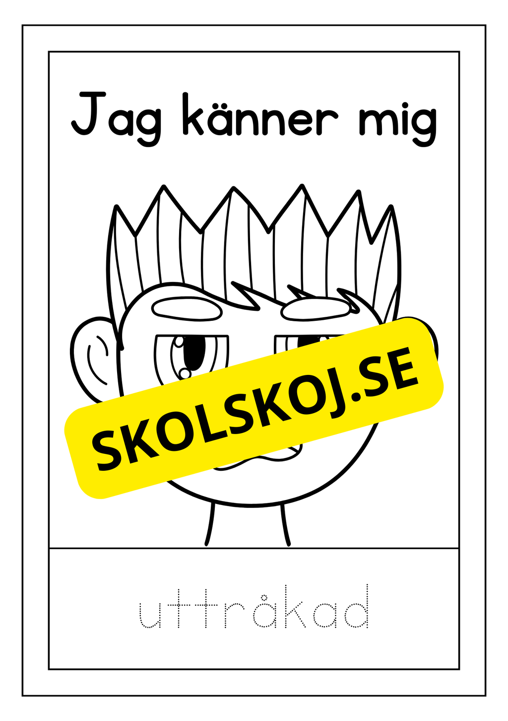 Känslor - Spåra ord och färglägg bilderna
