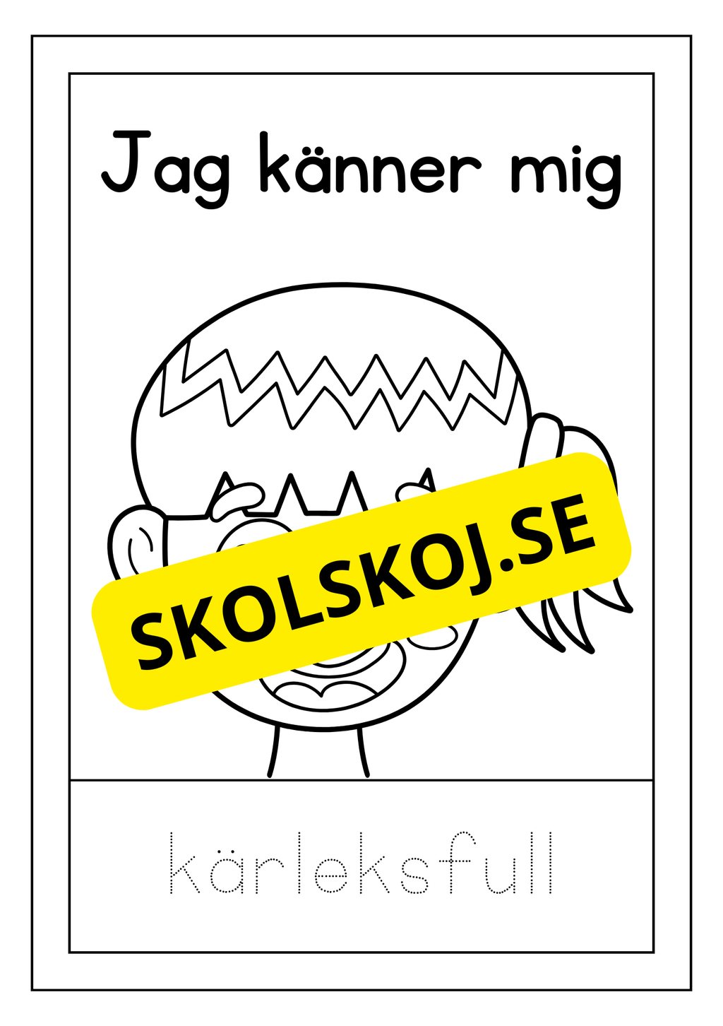 Känslor - Spåra ord och färglägg bilderna