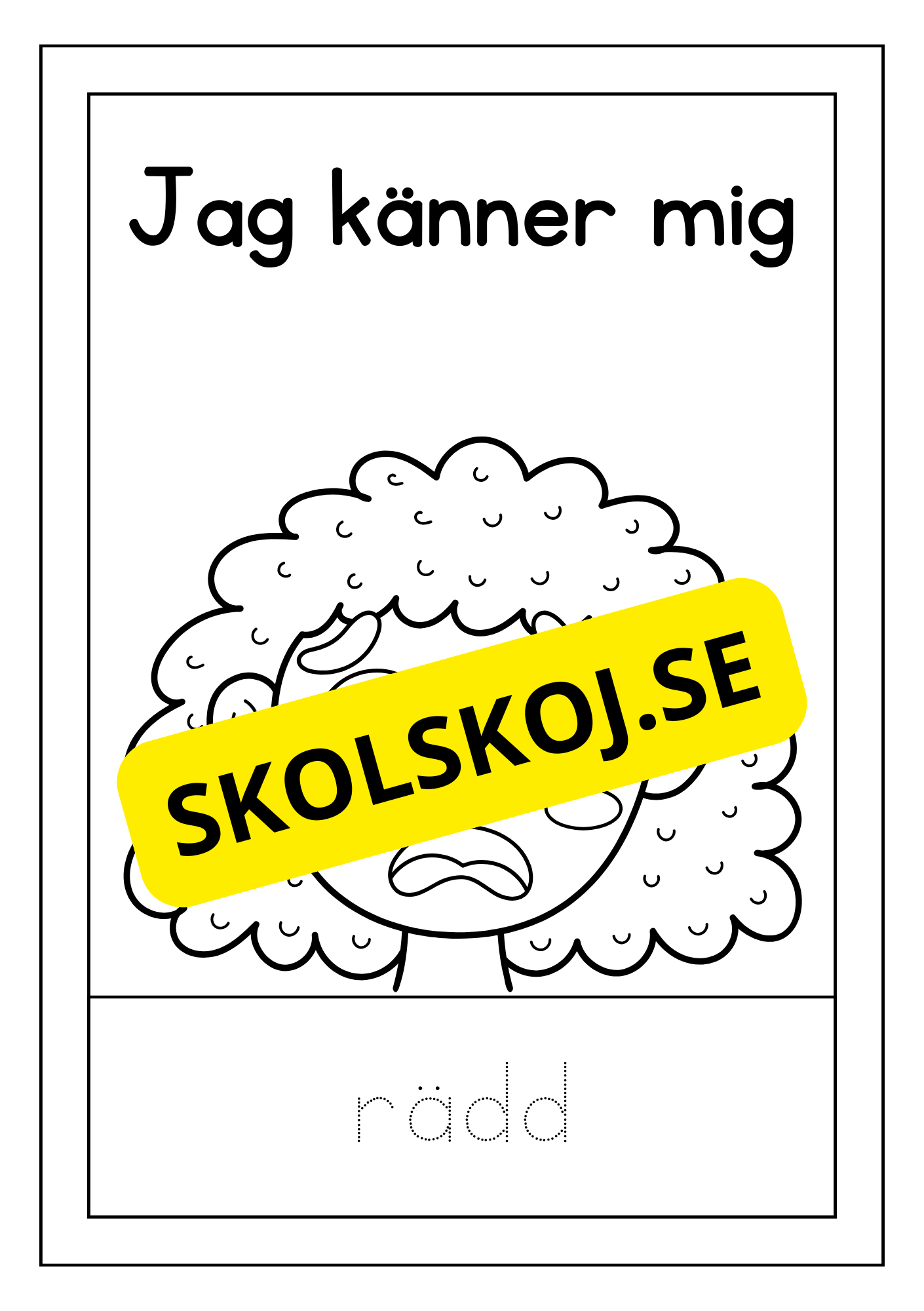Känslor - Spåra ord och färglägg bilderna