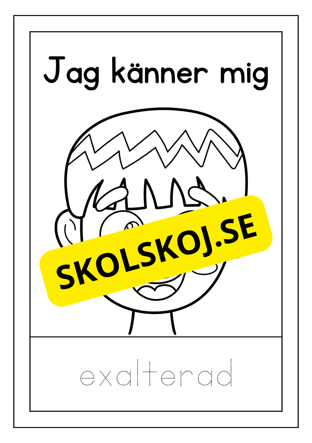 Känslor - Spåra ord och färglägg bilderna