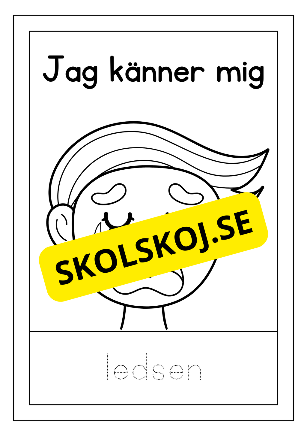 Känslor - Spåra ord och färglägg bilderna