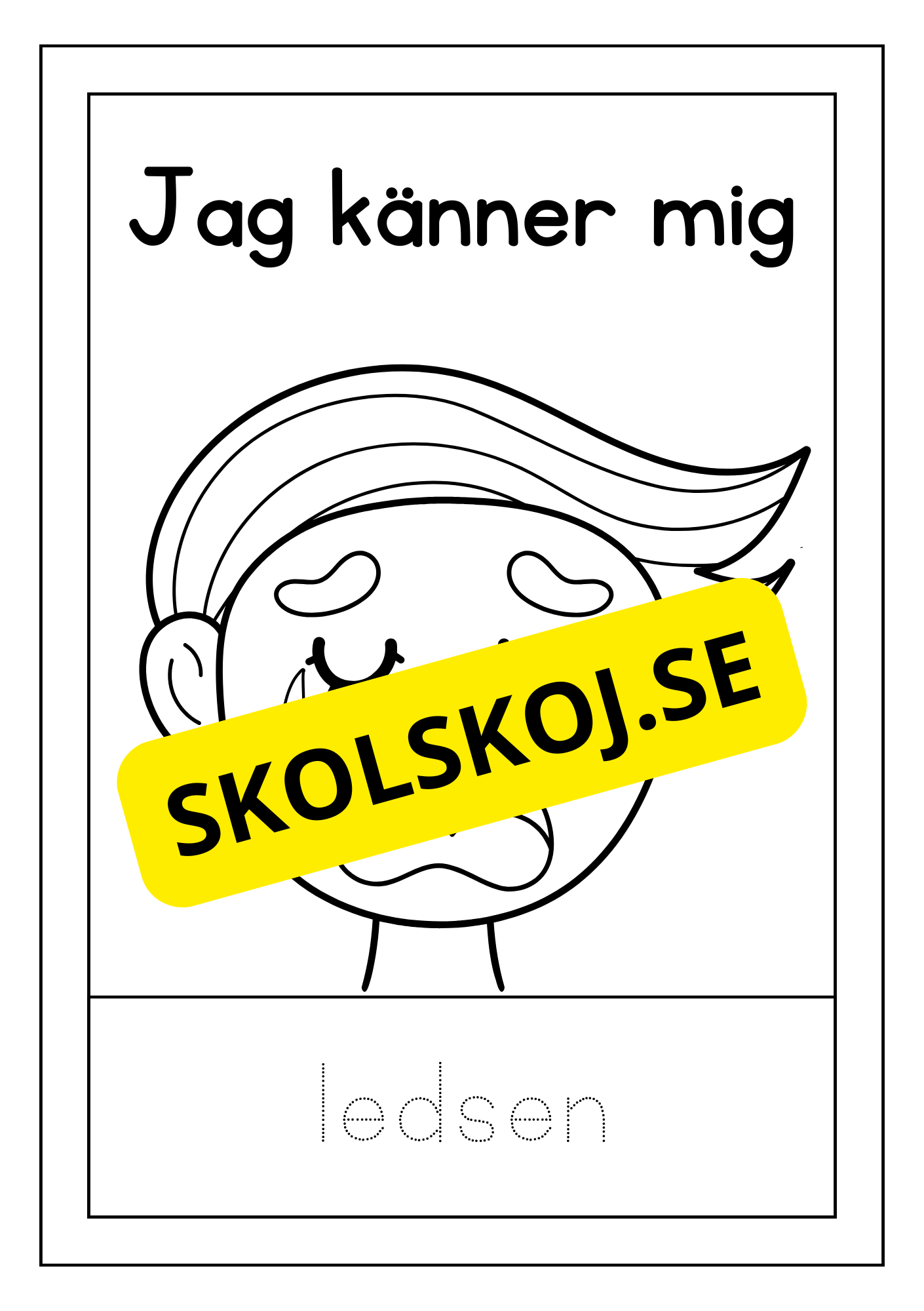 Känslor - Spåra ord och färglägg bilderna