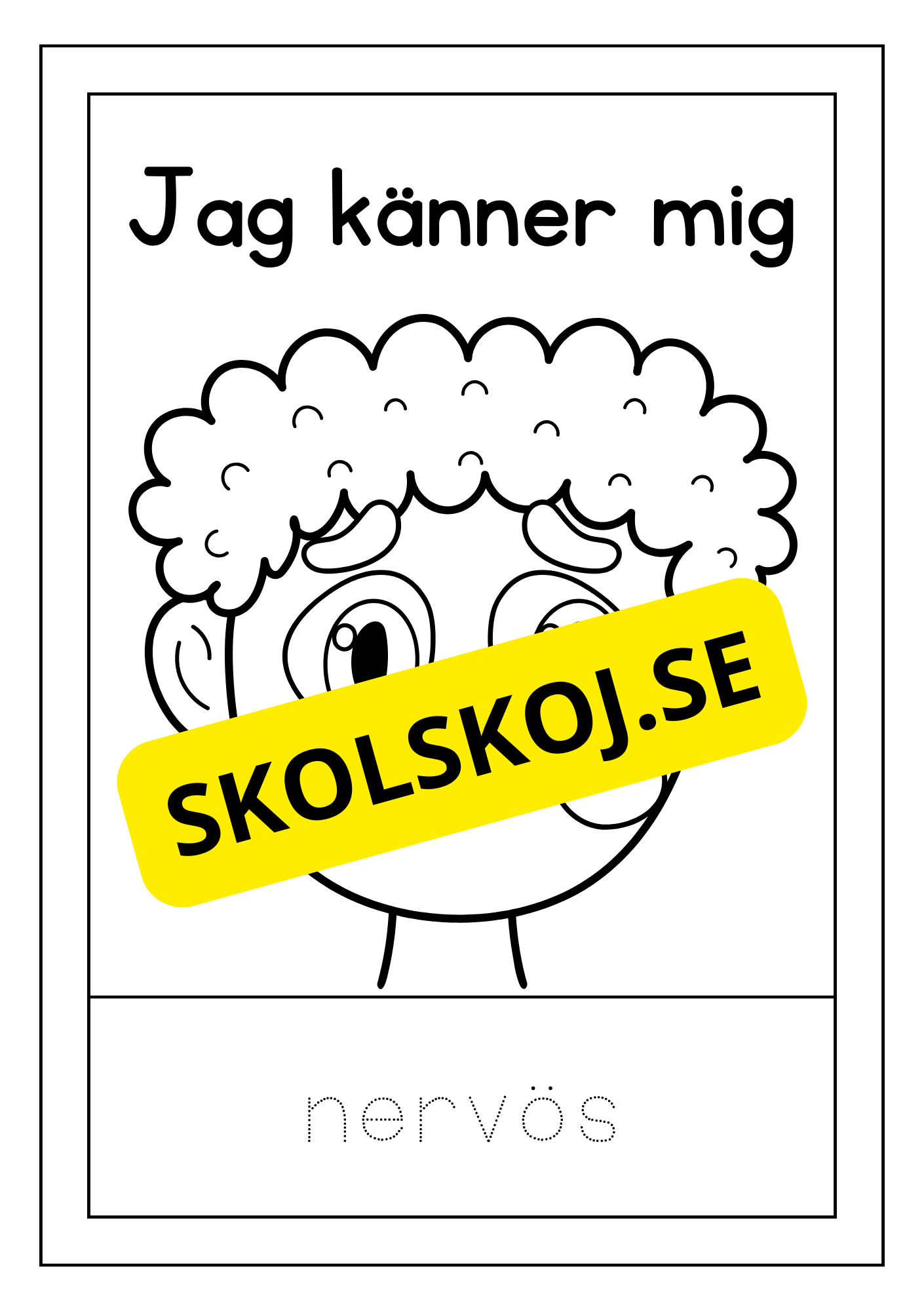 Känslor - Spåra ord och färglägg bilderna