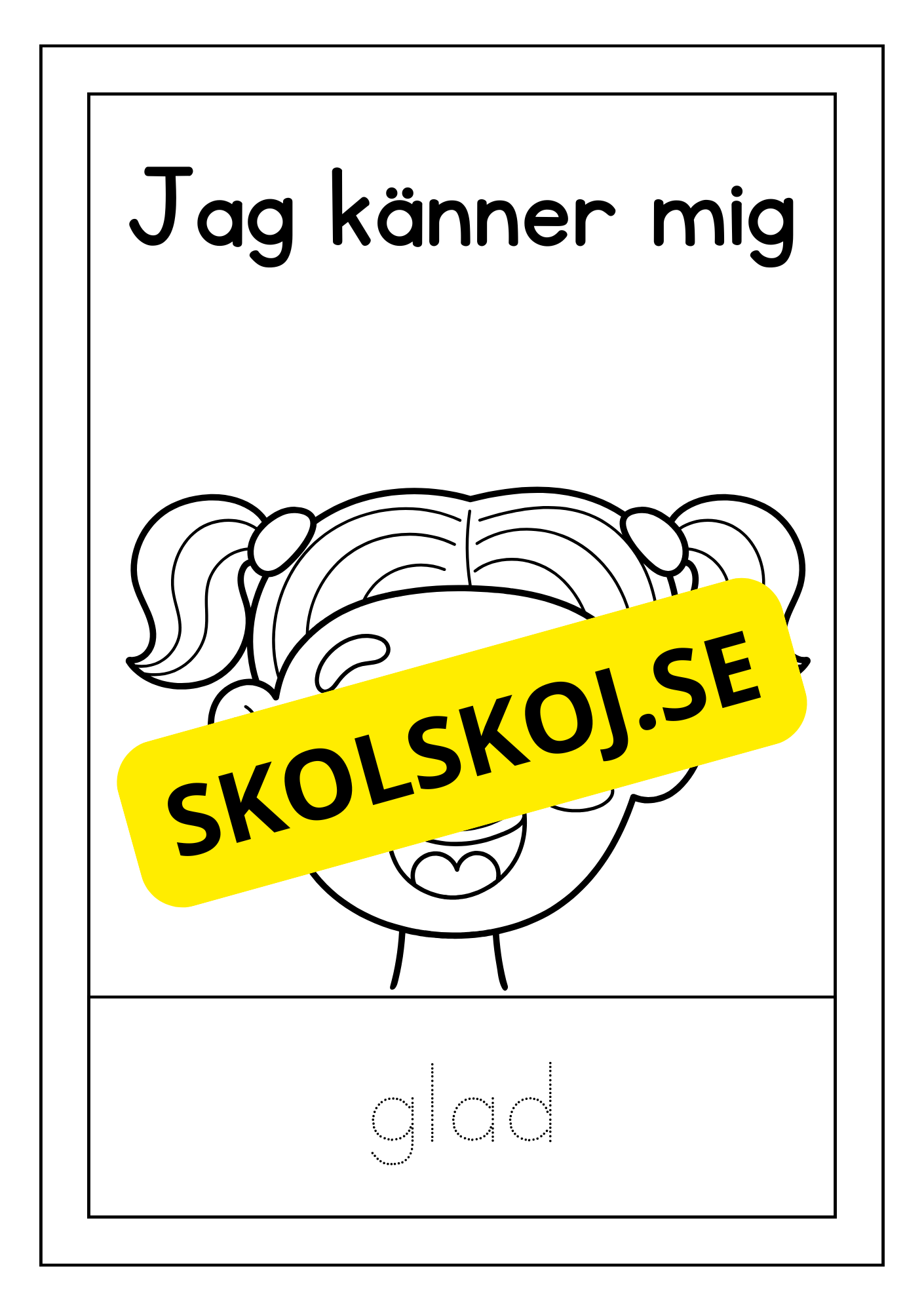 Känslor - Spåra ord och färglägg bilderna