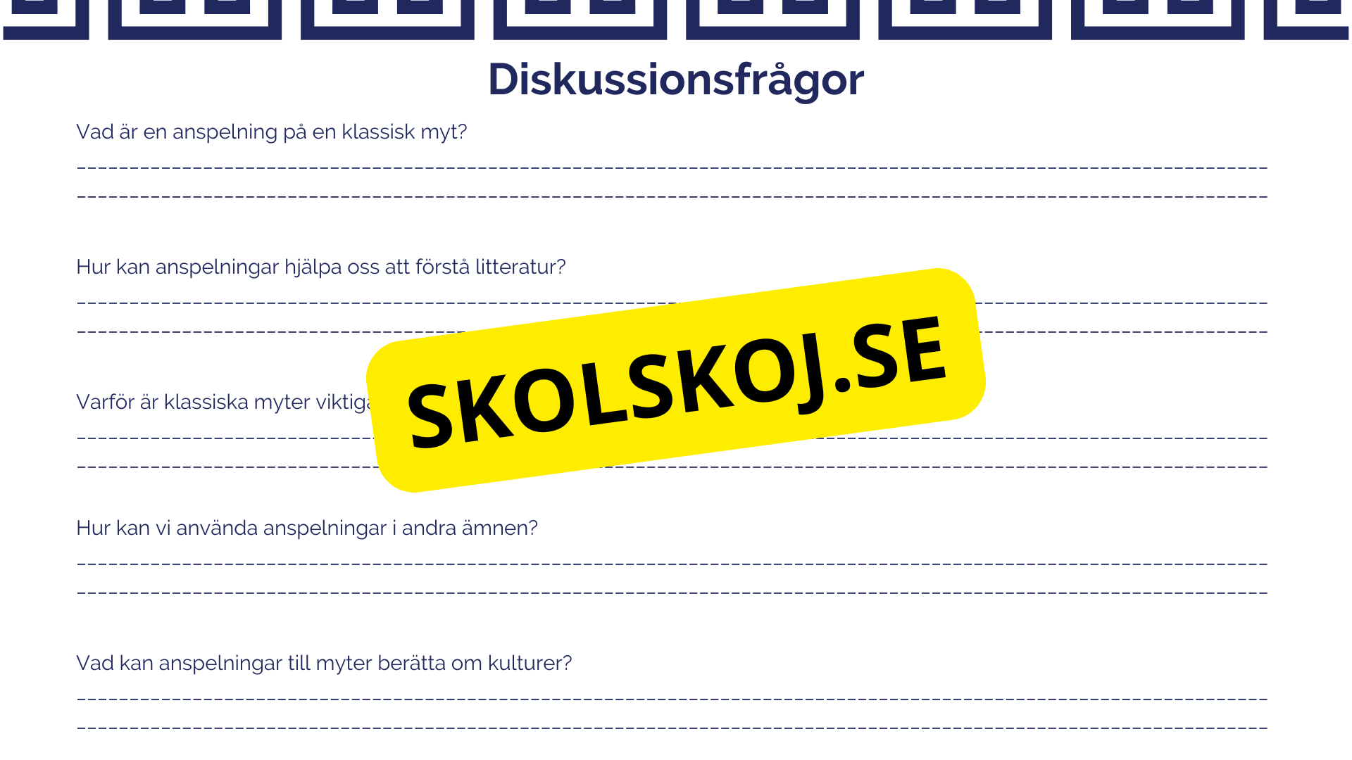 Klassisk mytologi - Vanliga litterära anspelningar