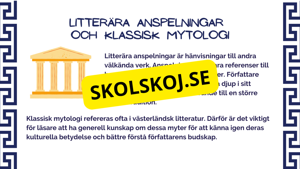 Klassisk mytologi - Vanliga litterära anspelningar
