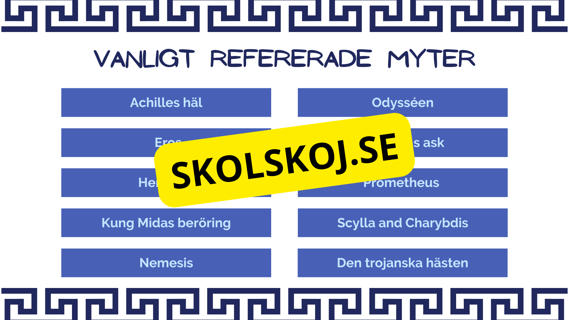 Klassisk mytologi - Vanliga litterära anspelningar