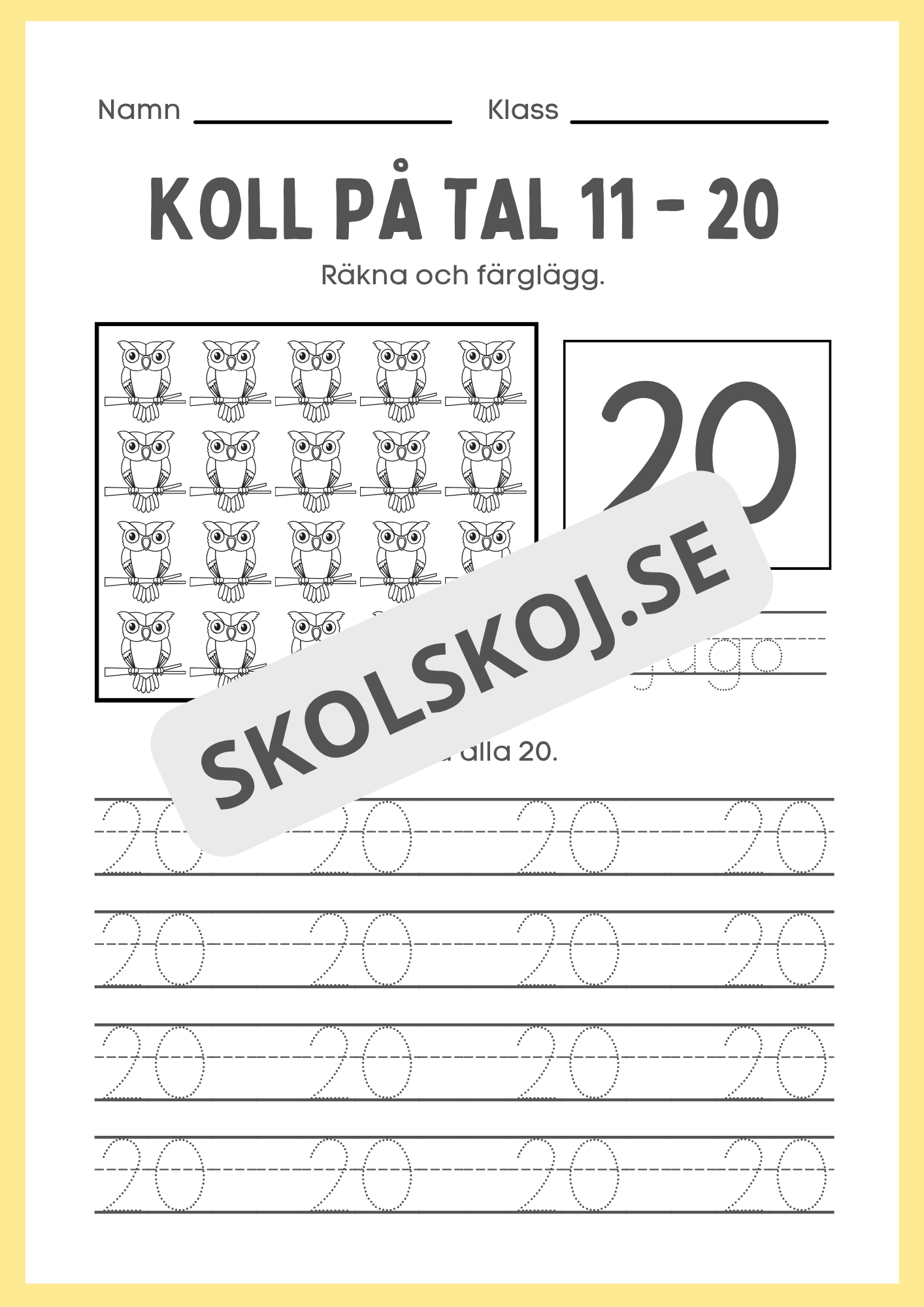 Koll på tal 11 - 20 del 2