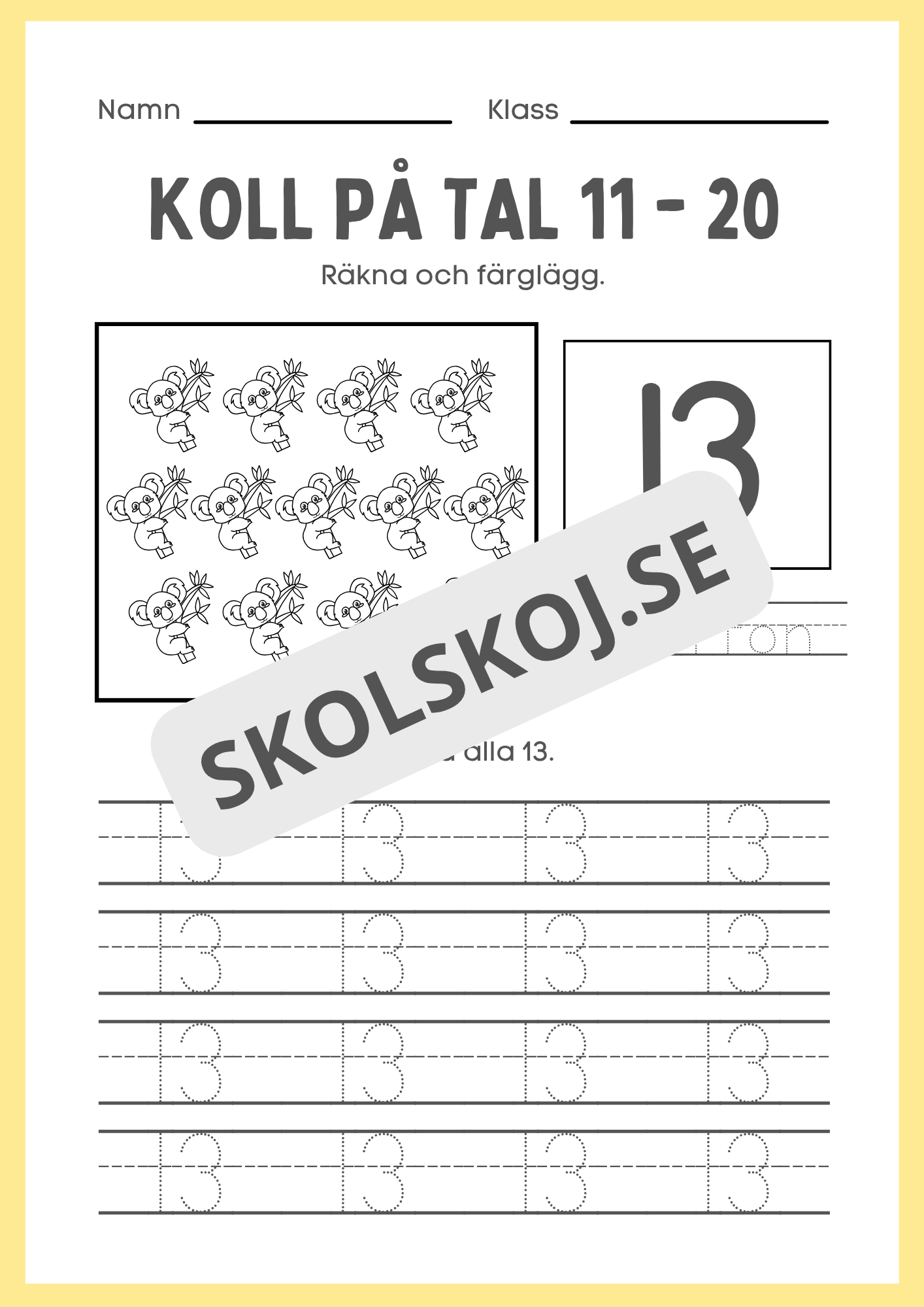 Koll på tal 11 - 20 del 2