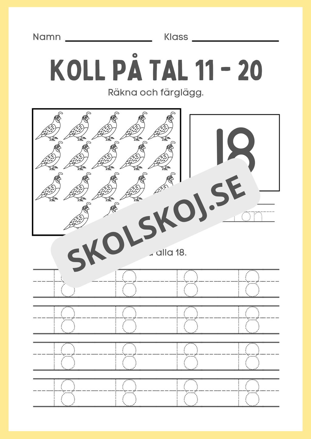 Koll på tal 11 - 20 del 2