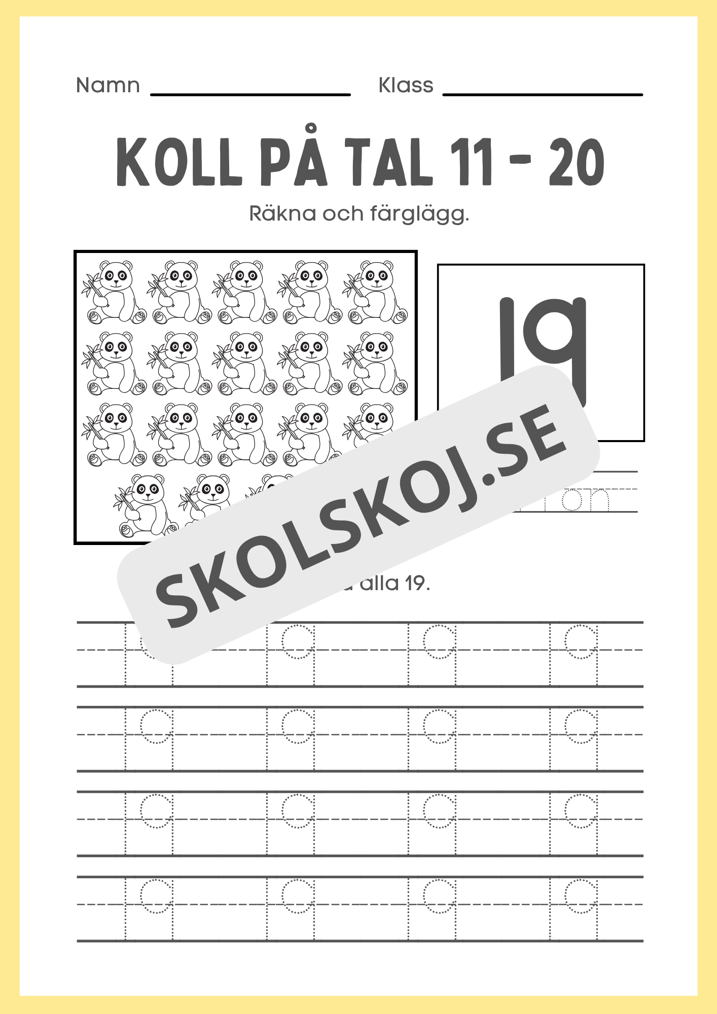 Koll på tal 11 - 20 del 2