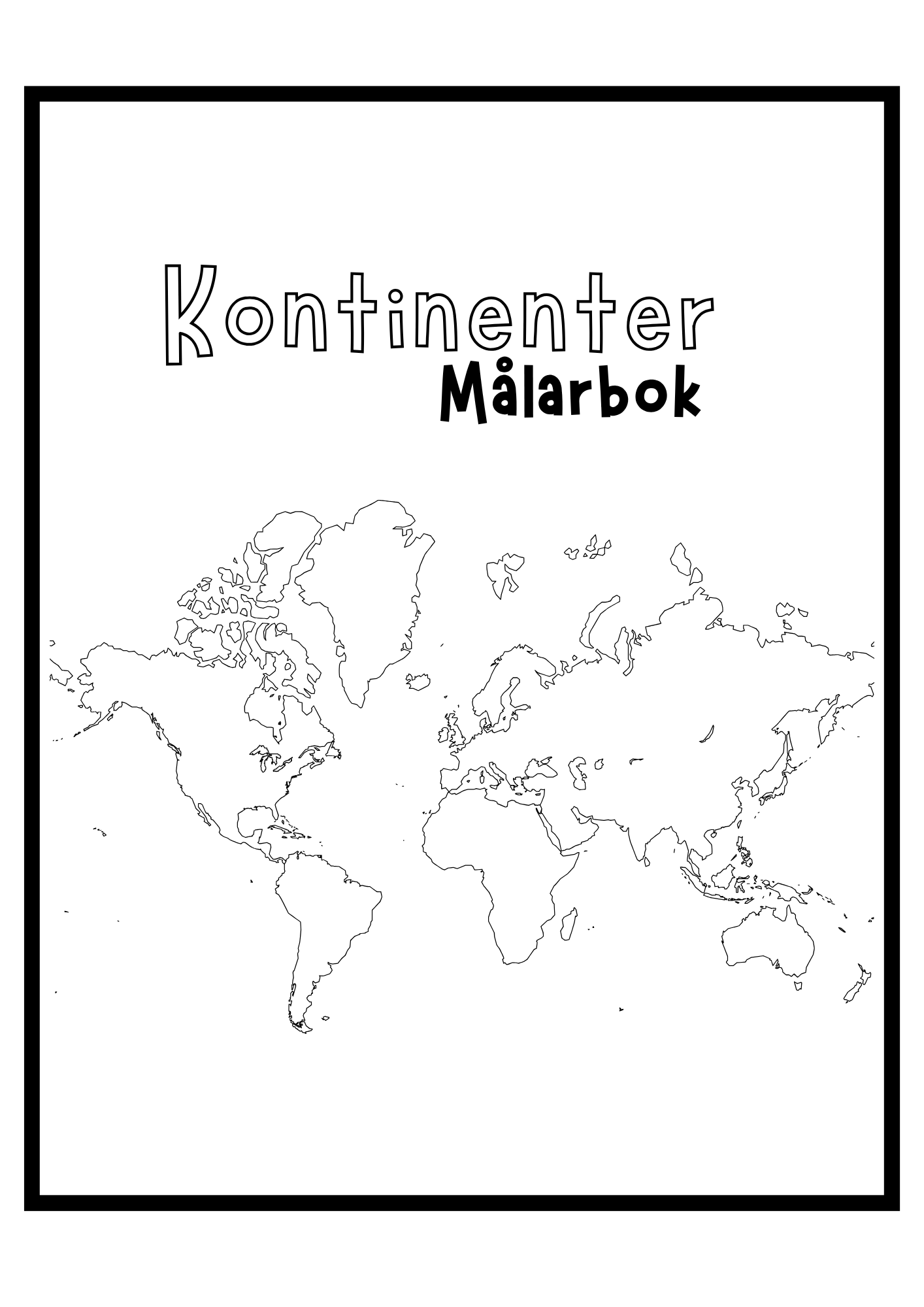 Kontinenter - Målarbok