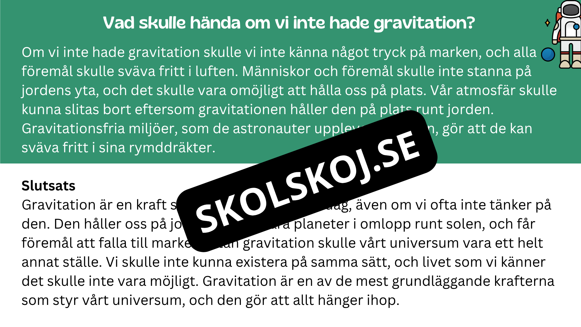Kort fakta om gravitation