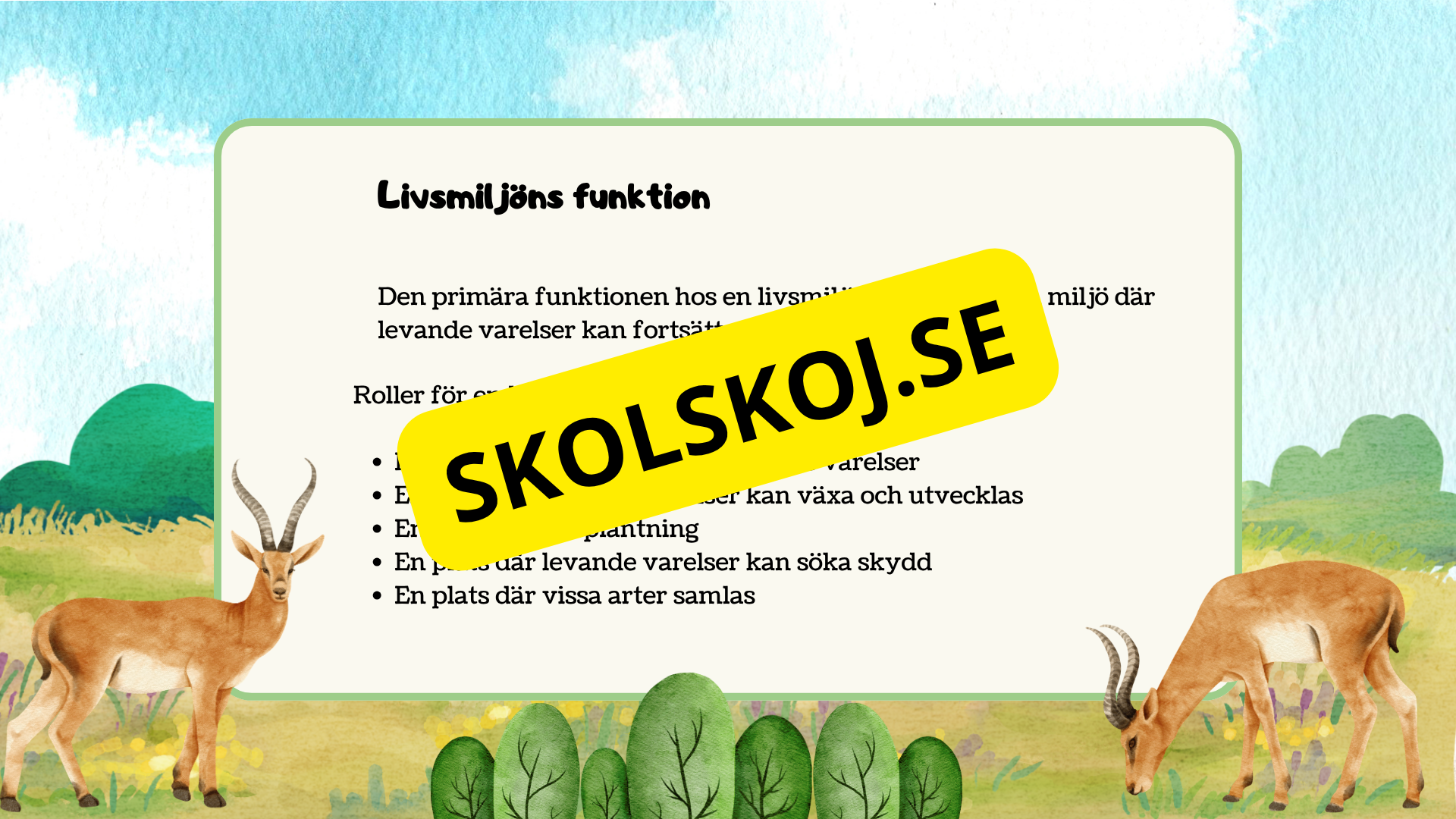 Kort fakta om livsmiljöer