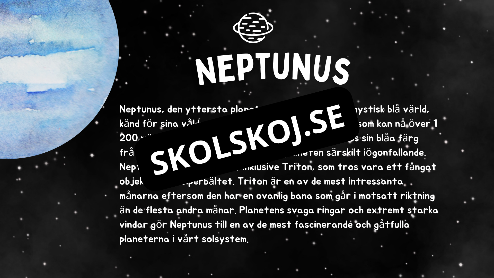 Kort fakta om solsystemet - Årskurs 3 - 6