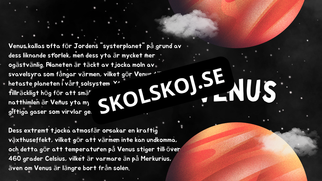 Kort fakta om solsystemet - Årskurs 3 - 6