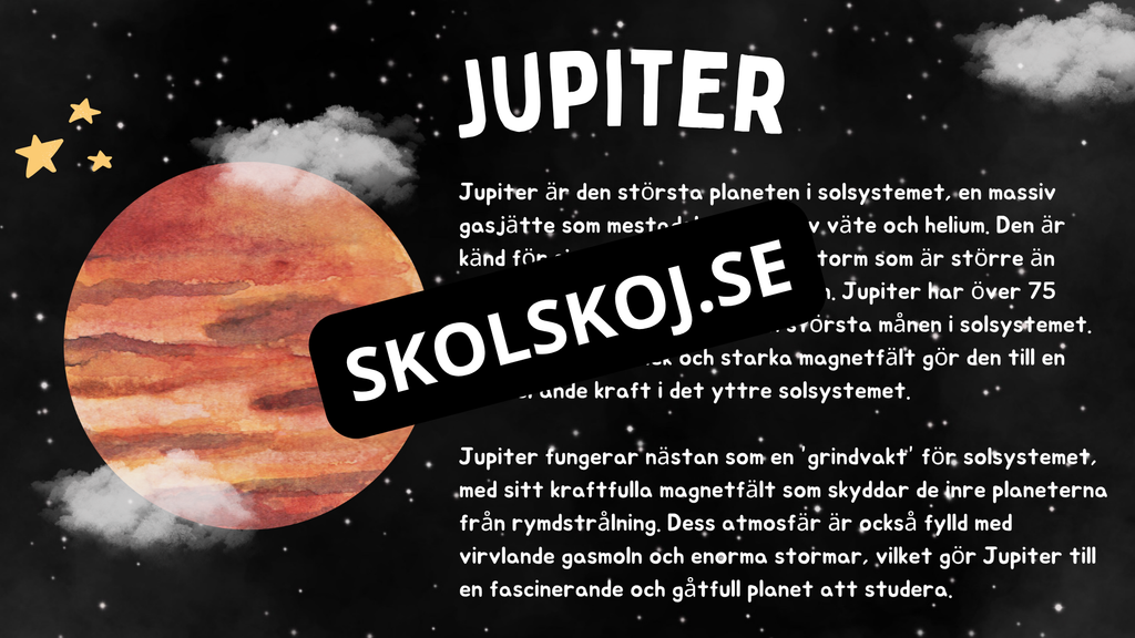 Kort fakta om solsystemet - Årskurs 3 - 6