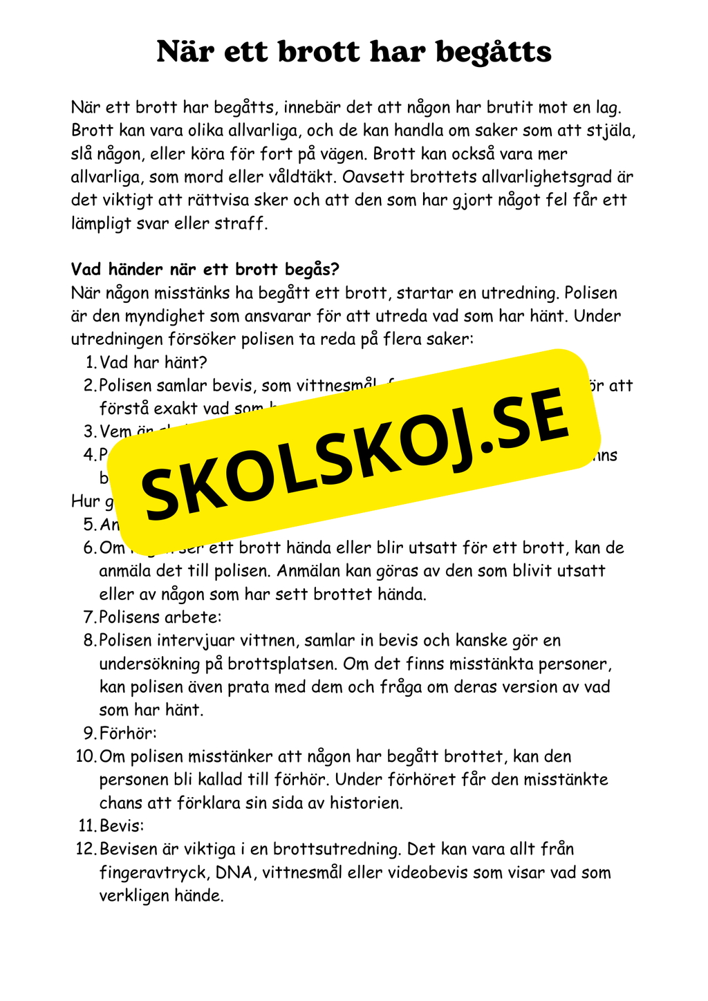 Lag och rätt - Årskurs 4 - 6