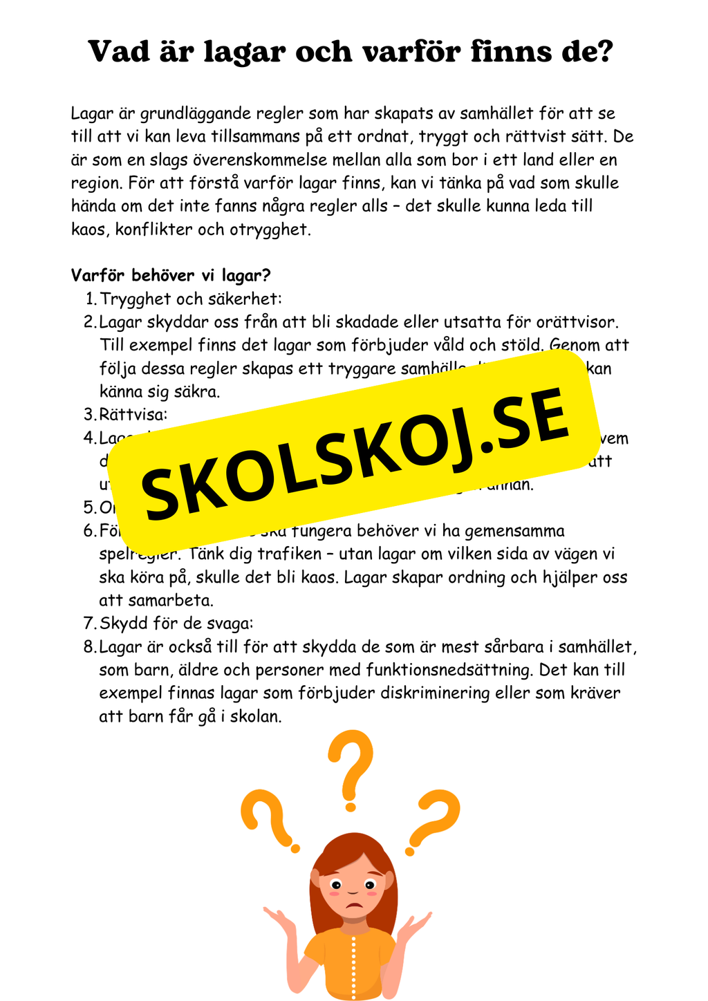 Lag och rätt - Årskurs 4 - 6