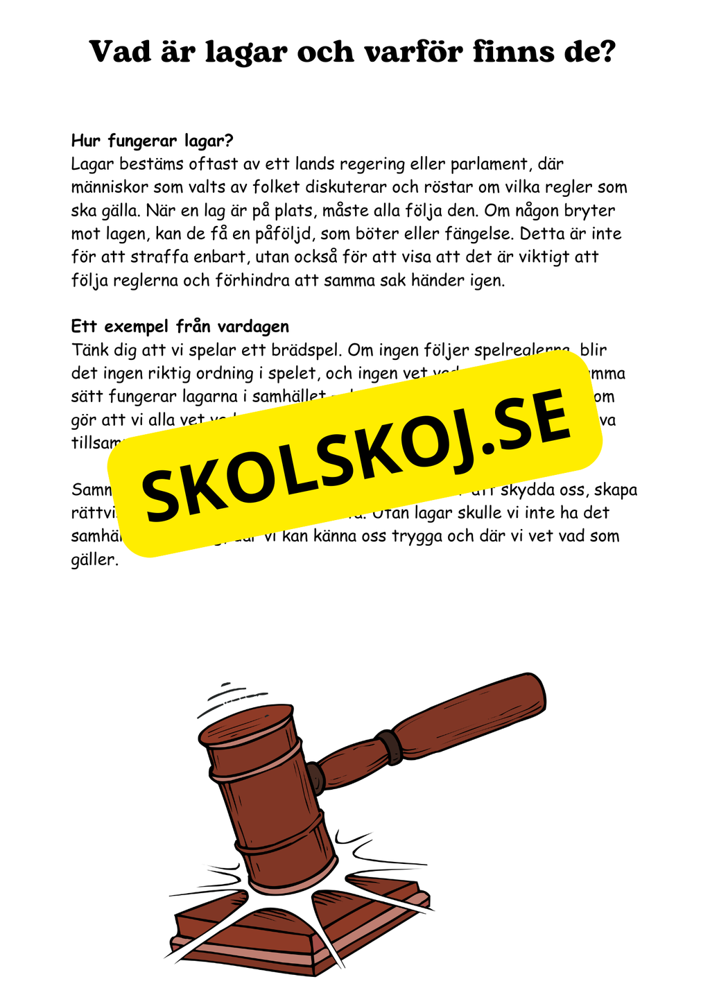 Lag och rätt - Årskurs 4 - 6